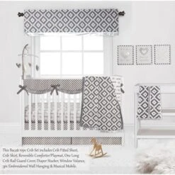 Bacati - Love Design/Print Gray/Silver 10 Pc Crib Bedding Set With Long Rail Guard Cover -Baby Furniture Store GUEST 0330c50c 5c2c 4f63 994a a6ac9d7d5c26