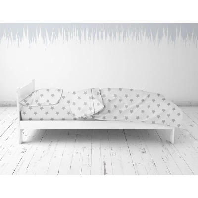 Bacati - Star Gray Ikat Muslin 4pc Toddler Bedding Set 7 Bacati - Star Gray Ikat Muslin 4pc Toddler Bedding Set - Image 5