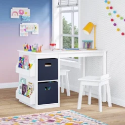 Kids' Art Activity Table With Storage And 2 Bonus Magnetic Display Bars White - RiverRidge Home -Baby Furniture Store GUEST 04203fd6 9e1c 4709 8683 e048b9ee7f08