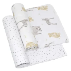 Living Textiles|2PK Jersey Swaddle - Savanna Babies