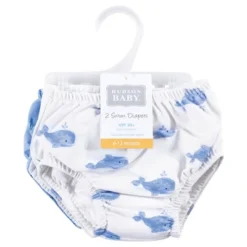 Hudson Baby Infant And Toddler Boy Swim Diapers, Blue Whale Navy Anchor