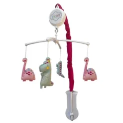 Bacati - Little Dino Girls Fuchsia/Aqua Muslin 6 Pc Crib Bedding Set With Crib Musical Mobile -Baby Furniture Store GUEST 0a9cd4da 908a 40e4 9d89 e3425f4987b4