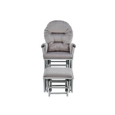 Suite Bebe Madison Glider And Ottoman - Gray Wood And Light Cloud Gray Fabric 5 Suite Bebe Madison Glider And Ottoman - Gray Wood And Light Cloud Gray Fabric - Image 3
