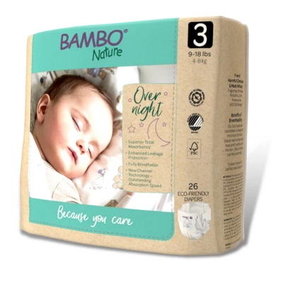 Bambo Nature Baby Baby Diaper Size 3 9 To 18 Lbs. 1000021009, 52 Ct 4 Bambo Nature Baby Baby Diaper Size 3 9 To 18 Lbs. 1000021009, 52 Ct - Image 2