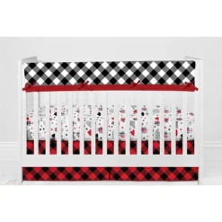 Bacati - Lumberjack Red Black Gray 10 Pc Crib Bedding Set With Long Rail Guard Cover -Baby Furniture Store GUEST 1662bdcc d626 4da6 8316 76e643604cc0