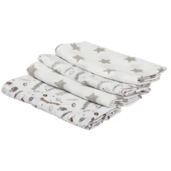 Bacati - Football Brown/Gray Muslin Swaddling Blankets Set Of 4 -Baby Furniture Store GUEST 16bda20c 9426 41a2 8048 41bc8cbe8378