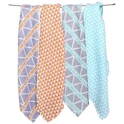 Bacati - Liam Aztec Print Aqua/Orange/Navy Triangles Muslin Swaddling Blankets Set Of 4 -Baby Furniture Store GUEST 18d3456b 5ee8 4993 ac3e dbef05b74e2b