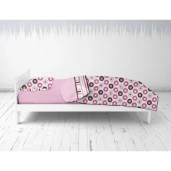 Bacati - Mod Dots Stripes Pink Fuschia Beige Chocolate 4 Pc Toddler Bedding Set -Baby Furniture Store GUEST 1a3421e6 e5bc 46c4 9592 2233877e4616