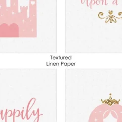 Big Dot Of Happiness Little Princess Crown - Unframed Pink & Gold Castle Nursery And Kids Room Linen Paper Wall Art - Set Of 4 Artisms - 8 X 10 Inches -Baby Furniture Store GUEST 1b3bfe60 7f15 4241 9249 453369952509