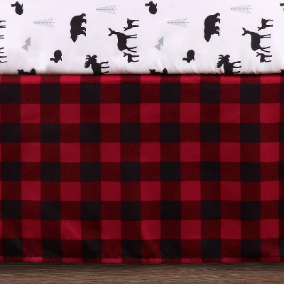 The Peanutshell Buffalo Plaid Woodland Theme Baby Crib Bedding Set - Red/Black/Gray - 3pc 4 The Peanutshell Buffalo Plaid Woodland Theme Baby Crib Bedding Set - Red/Black/Gray - 3pc - Image 2