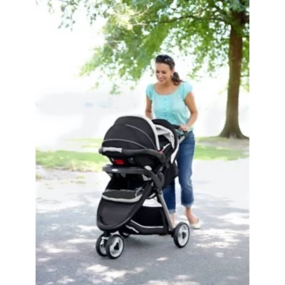 Graco FastAction Fold Sport Click Connect Travel System With SnugRide Infant Car Seat - Gotham 4 Graco FastAction Fold Sport Click Connect Travel System With SnugRide Infant Car Seat - Gotham - Image 2