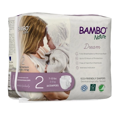 Bambo Nature Baby Baby Diaper Size 2, 7 To 13 Lbs. 1000016924, 96 Ct 4 Bambo Nature Baby Baby Diaper Size 2, 7 To 13 Lbs. 1000016924, 96 Ct - Image 2