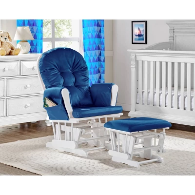 Suite Bebe Mason Glider And Ottoman - White Wood And Navy Fabric 3 Suite Bebe Mason Glider And Ottoman - White Wood And Navy Fabric