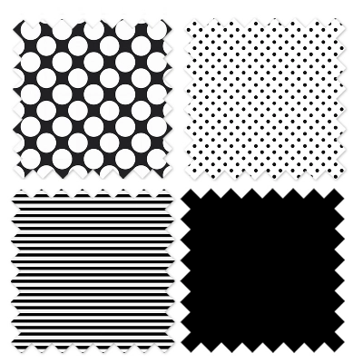 Bacati - Dots Stripes Black/White 10 Pc Crib Bedding Set With Long Rail Guard Cover 5 Bacati - Dots Stripes Black/White 10 Pc Crib Bedding Set With Long Rail Guard Cover - Image 3