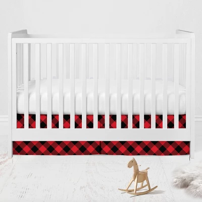 Bacati - Lumberjack Red Black Gray 10 Pc Crib Bedding Set With 2 Crib Fitted Sheets 9 Bacati - Lumberjack Red Black Gray 10 Pc Crib Bedding Set With 2 Crib Fitted Sheets - Image 7
