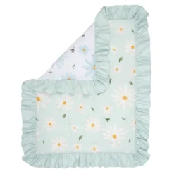 Lambs & Ivy Sweet Daisy Blue/White 3-Piece Floral Baby Crib Bedding Set