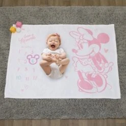Disney Minnie Mouse Super Soft Milestone Baby Blanket -Baby Furniture Store GUEST 2440380a f522 4891 b411 c6da61518e32