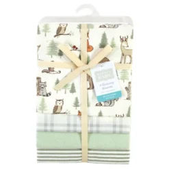 Hudson Baby Infant Boy Cotton Flannel Receiving Blankets, Forest Animals, One Size