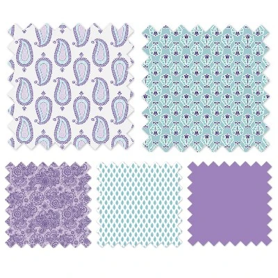 Bacati - Isabella Paisley Aqua/Lilac/Purple Floret Changing Pad Cover 10 Bacati - Isabella Paisley Aqua/Lilac/Purple Floret Changing Pad Cover - Image 8