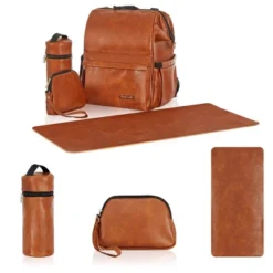 Hannah & Sophia Soho Large Traverse Baby Diaper Bag Backpack In Cognac, Water Resistant Changing Pad & Mini Mom Tote Included, Brown 28 Hannah & Sophia Soho Large Traverse Baby Diaper Bag Backpack In Cognac, Water Resistant Changing Pad & Mini Mom Tote Included, Brown -Baby Furniture Store GUEST 2684b967 61b7 4b41 999c 9c45eb788d9b