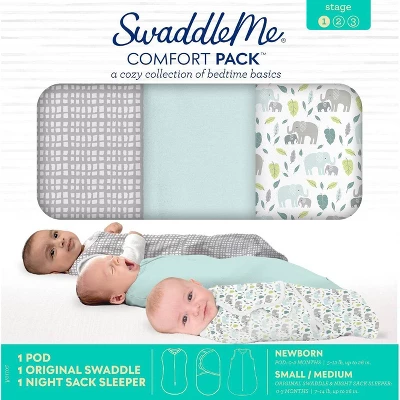 SwaddleMe By Ingenuity Comfort Pack Baby Elephant Baby Swaddle Wrap - S - 0-3 Months - 3pk 8 SwaddleMe By Ingenuity Comfort Pack Baby Elephant Baby Swaddle Wrap - S - 0-3 Months - 3pk - Image 6
