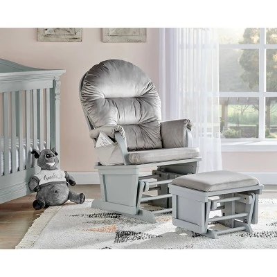 Suite Bebe Madison Glider And Ottoman - Gray Wood And Light Cloud Gray Fabric 3 Suite Bebe Madison Glider And Ottoman - Gray Wood And Light Cloud Gray Fabric