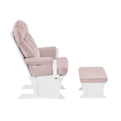 Suite Bebe Victoria Glider And Ottoman - White Wood And Pink Fabric -Baby Furniture Store GUEST 30a353d7 40f9 4fa5 b83a d21aeef2dd78