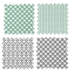 Bacati - Ikat Mint/Gray Dots/Stripes Swaddling Muslin Blankets Set Of 4 -Baby Furniture Store GUEST 383b7d60 e525 48f9 a5d4 dc1093966e5b