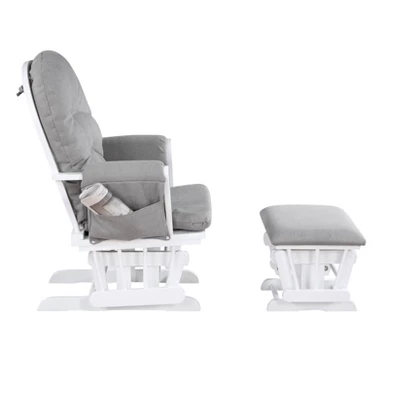 Suite Bebe Mason Glider & Ottoman - White/Oyster 5 Suite Bebe Mason Glider & Ottoman - White/Oyster - Image 3