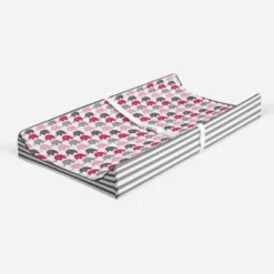 Bacati - Elephants Pink/Fuschia/Gray Mini Elephants Quilted Top Changing Pad Cover -Baby Furniture Store GUEST 3dde85fe fb44 4fb4 8932 5ea199f4f628
