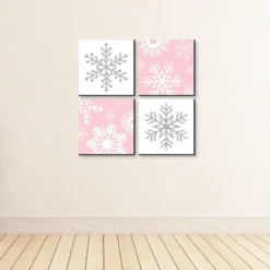 Big Dot Of Happiness Pink Winter Wonderland - Kids Room Nursery Decor & Home Decor - 11 X 11 Inches Nursery Wall Art - Set Of 4 Prints For Baby's Room -Baby Furniture Store GUEST 43e956f0 409d 4e92 9d19 37e7d5172235