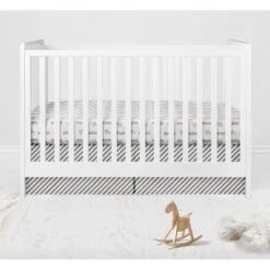 Bacati - Love Design/Print Gray/Silver 10 Pc Crib Bedding Set With Long Rail Guard Cover -Baby Furniture Store GUEST 44418add 842b 487c 90cf 8fdebcd49ffc