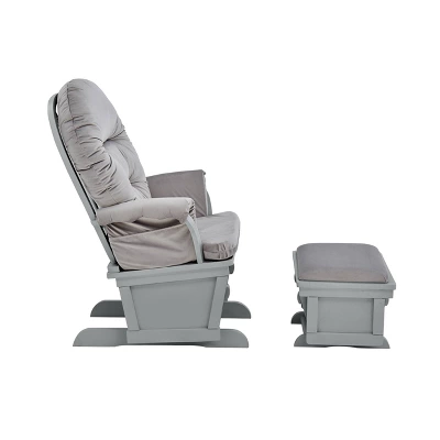 Suite Bebe Madison Glider And Ottoman - Gray Wood And Light Cloud Gray Fabric 4 Suite Bebe Madison Glider And Ottoman - Gray Wood And Light Cloud Gray Fabric - Image 2