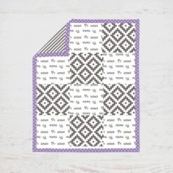 Bacati - Love Gray Lilac 4 Pc Crib Bedding Set With Diaper Caddy -Baby Furniture Store GUEST 453711bb d363 4fec ab4e abac39b4af15