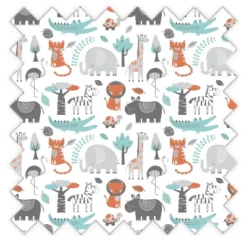 Bacati - Safari Animals Aqua Orange Gray 3 Pc Toddler Bed Sheet Set -Baby Furniture Store GUEST 47cb02d9 2393 4845 8af9 a61095b3e130