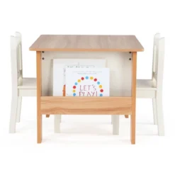 3pc Journey Collection Table And Book Rack With Chairs Natural/White - Humble Crew -Baby Furniture Store GUEST 4ad23b2a cec5 44b7 8173 fb022ba87219