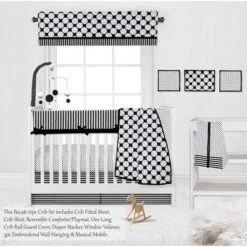 Bacati - Dots Stripes Black/White 10 Pc Crib Bedding Set With Long Rail Guard Cover 16 Bacati - Dots Stripes Black/White 10 Pc Crib Bedding Set With Long Rail Guard Cover -Baby Furniture Store GUEST 4bb4b27c ad04 4b0a a7bf 1fe8fa4273ed