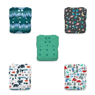 Thirsties Bundle Of Adventure Cloth Diaper Cover Collection, Pack Of 5, Multicolored, One Size 3 Thirsties Bundle Of Adventure Cloth Diaper Cover Collection, Pack Of 5, Multicolored, One Size