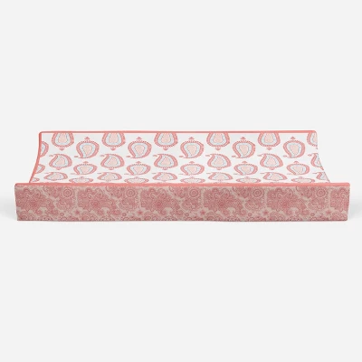 Bacati - Sophia Paisley Aqua/Coral Paisley Changing Pad Cover 6 Bacati - Sophia Paisley Aqua/Coral Paisley Changing Pad Cover - Image 4