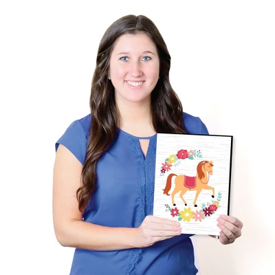 Big Dot Of Happiness Run Wild Horses - Floral Pony Nursery Wall Art And Kids Room Decor - 7.5 X 10 Inches - Set Of 3 Prints 6 Big Dot Of Happiness Run Wild Horses - Floral Pony Nursery Wall Art And Kids Room Decor - 7.5 X 10 Inches - Set Of 3 Prints - Image 4