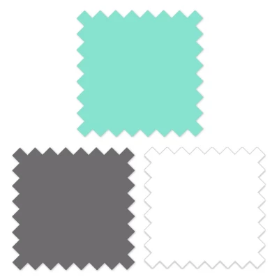 Bacati - 3 Layer Ruffled Crib/Toddler Bed Skirt - White/Mint/Gray 6 Bacati - 3 Layer Ruffled Crib/Toddler Bed Skirt - White/Mint/Gray - Image 5