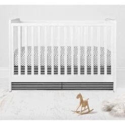 Bacati - Dots Stripes Black/White 10 Pc Crib Bedding Set With Long Rail Guard Cover 19 Bacati - Dots Stripes Black/White 10 Pc Crib Bedding Set With Long Rail Guard Cover -Baby Furniture Store GUEST 5c52b0e0 ace0 422c afba 7792a65bb871