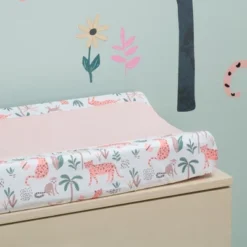 Lambs & Ivy Enchanted Safari Animals Pink/White Jungle Changing Pad Cover -Baby Furniture Store GUEST 5d8bd24c 8c0d 4d2b b034 0fd86218e27c