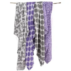 Bacati - Ikat Lilac/Gray Dots/Leopard Swaddling Muslin Blankets Set Of 4 -Baby Furniture Store GUEST 5ea56fb8 71e0 4b7c a71f 51491fb06aee