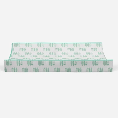 Bacati - Noah Mint Feathers Quilted Muslin Changing Pad Cover 6 Bacati - Noah Mint Feathers Quilted Muslin Changing Pad Cover - Image 4