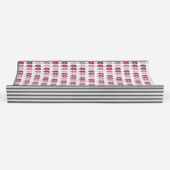 Bacati - Elephants Pink/Fuschia/Gray Mini Elephants Quilted Top Changing Pad Cover -Baby Furniture Store GUEST 63df1099 e00c 4073 9527 c427b1f22c2c