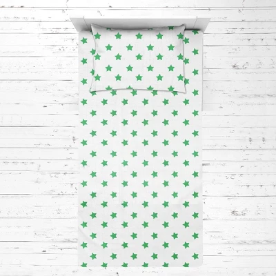 Bacati - Stars Green Muslin 3 Pc Toddler Bed Sheet Set 100 Percent Cotton 4 Bacati - Stars Green Muslin 3 Pc Toddler Bed Sheet Set 100 Percent Cotton - Image 2