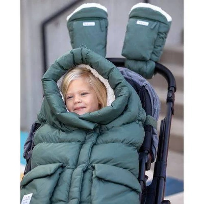 7AM Enfant Stroller Warmmuffts With Zipper - Pine 4 7AM Enfant Stroller Warmmuffts With Zipper - Pine - Image 2