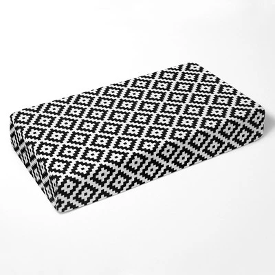 Bacati - Black Aztec Print Diamonds 100 Percent Cotton Universal Baby US Standard Crib Or Toddler Bed Fitted Sheet 4 Bacati - Black Aztec Print Diamonds 100 Percent Cotton Universal Baby US Standard Crib Or Toddler Bed Fitted Sheet - Image 2