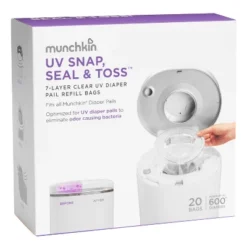 Munchkin UV Snap, Seal & Toss Diaper Pail Refill Bags - 20pk -Baby Furniture Store GUEST 7ea26b08 72b1 4bd3 9506 587a1517ca34